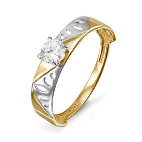 Золотое кольцо КЮЗ Del'ta D114038 с фианитом D114038 фото
