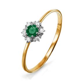 Золотое кольцо КЮЗ Del'ta D114100 с фианитом и кварцем D114100 фото