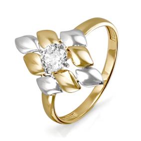 Золотое кольцо КЮЗ Del'ta D114103 с фианитом D114103 фото