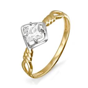 Золотое кольцо КЮЗ Del'ta D114106 с фианитом D114106 фото