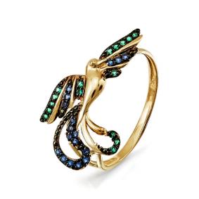 Золотое кольцо КЮЗ Del'ta D114133 с фианитом D114133 фото