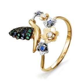 Золотое кольцо КЮЗ Del'ta D114149 с фианитом D114149 фото