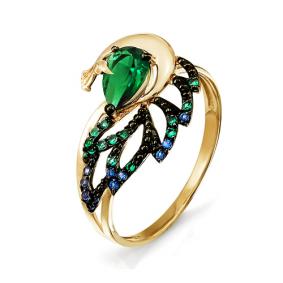 Золотое кольцо КЮЗ Del'ta D114154 с фианитом D114154 фото