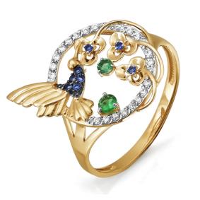 Золотое кольцо КЮЗ Del'ta D114162 с фианитом D114162 фото