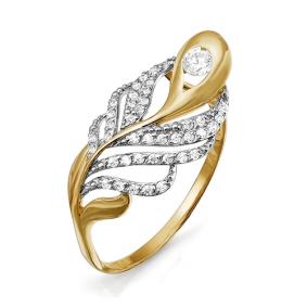 Золотое кольцо КЮЗ Del'ta D114176 с фианитом D114176 фото