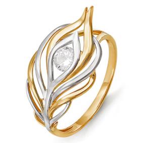 Золотое кольцо КЮЗ Del'ta D114185 с фианитом D114185 фото