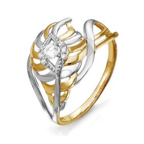 Золотое кольцо КЮЗ Del'ta D114199 с фианитом D114199 фото