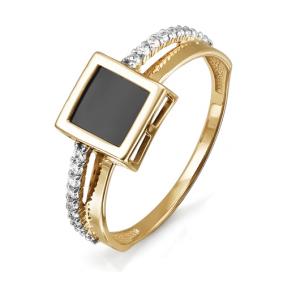 Золотое кольцо КЮЗ Del'ta D114255 с фианитом D114255 фото