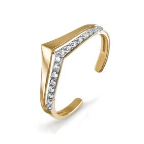 Золотое кольцо КЮЗ Del'ta D114274 с фианитом D114274 фото