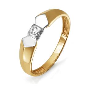 Золотое кольцо КЮЗ Del'ta D114279 с фианитом D114279 фото