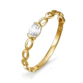 Золотое кольцо КЮЗ Del'ta D114288 с фианитом D114288 фото