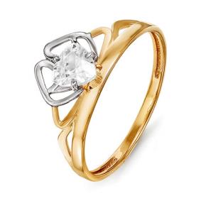 Золотое кольцо КЮЗ Del'ta D114298 с фианитом D114298 фото