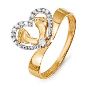 Золотое кольцо КЮЗ Del'ta D114387 с фианитом D114387 фото