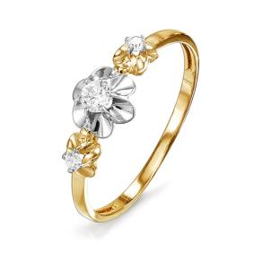 Золотое кольцо КЮЗ Del'ta D114401 с фианитом D114401 фото