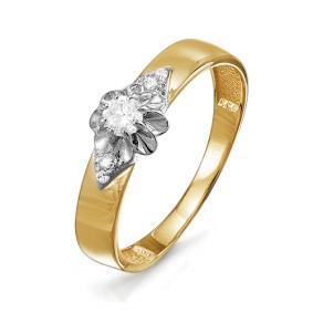 Золотое кольцо КЮЗ Del'ta D114402 с фианитом D114402 фото