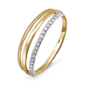 Золотое кольцо КЮЗ Del'ta D114407 с фианитом D114407 фото