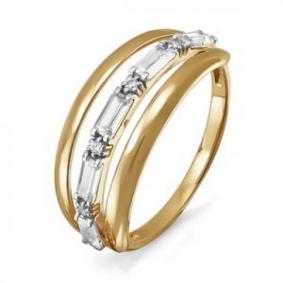 Золотое кольцо КЮЗ Del'ta D114410 с фианитом D114410 фото