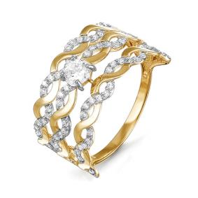 Золотое кольцо КЮЗ Del'ta D114414 с фианитом D114414 фото