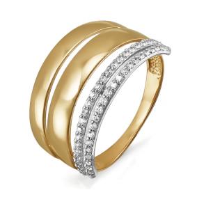 Золотое кольцо КЮЗ Del'ta D114415 с фианитом D114415 фото