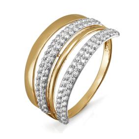 Золотое кольцо КЮЗ Del'ta D114417 с фианитом D114417 фото