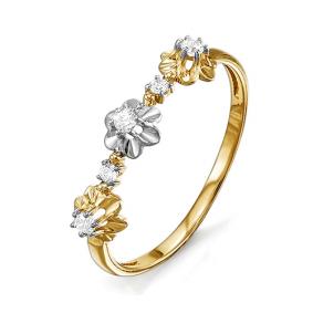 Золотое кольцо КЮЗ Del'ta D114437 с фианитом D114437 фото