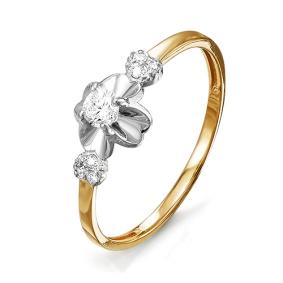 Золотое кольцо КЮЗ Del'ta D114438 с фианитом D114438 фото