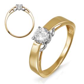 Золотое кольцо КЮЗ Del'ta D114451 с фианитом D114451 фото