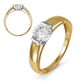 Золотое кольцо КЮЗ Del'ta D114460 с фианитом D114460 фото