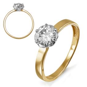 Золотое кольцо КЮЗ Del'ta D114470 с фианитом D114470 фото