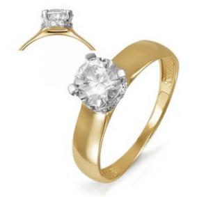 Золотое кольцо КЮЗ Del'ta D114471 с фианитом D114471 фото