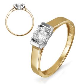 Золотое кольцо КЮЗ Del'ta D114489 с фианитом D114489 фото