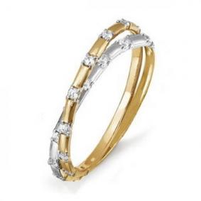 Золотое кольцо КЮЗ Del'ta D114496 с фианитом D114496 фото