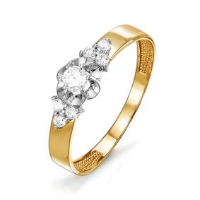 Золотое кольцо КЮЗ Del'ta D114497 с фианитом D114497 фото