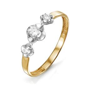 Золотое кольцо КЮЗ Del'ta D114500 с фианитом D114500 фото