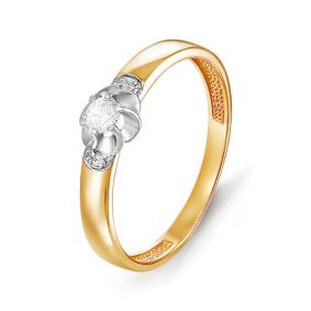 Золотое кольцо КЮЗ Del'ta D114503 с фианитом D114503 фото