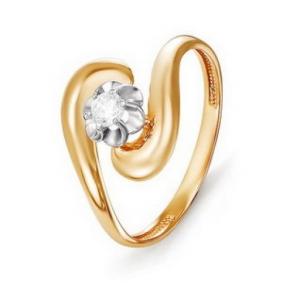 Золотое кольцо КЮЗ Del'ta D114512 с фианитом D114512 фото