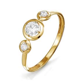 Золотое кольцо КЮЗ Del'ta D114516 с фианитом D114516 фото