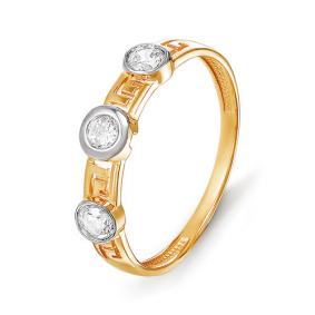 Золотое кольцо КЮЗ Del'ta D114535 с фианитом D114535 фото