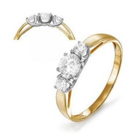 Золотое кольцо КЮЗ Del'ta D114548 с фианитом D114548 фото
