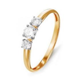 Золотое кольцо КЮЗ Del'ta D114552 с фианитом D114552 фото