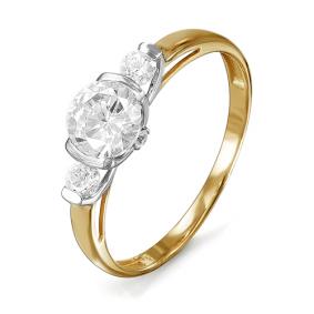 Золотое кольцо КЮЗ Del'ta D114553 с фианитом D114553 фото