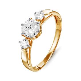 Золотое кольцо КЮЗ Del'ta D114559 с фианитом D114559 фото