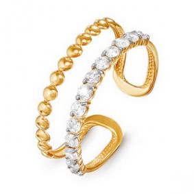 Золотое кольцо КЮЗ Del'ta D114566 с фианитом D114566 фото