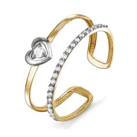 Золотое кольцо КЮЗ Del'ta D114568 с фианитом D114568 фото