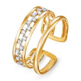 Золотое кольцо КЮЗ Del'ta D114569 с фианитом D114569 фото