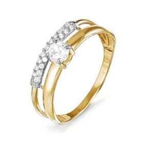 Золотое кольцо КЮЗ Del'ta D114580 с фианитом D114580 фото