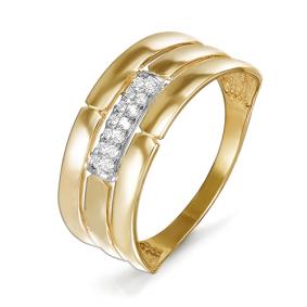 Золотое кольцо КЮЗ Del'ta D114583 с фианитом D114583 фото