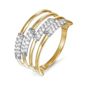 Золотое кольцо КЮЗ Del'ta D114587 с фианитом D114587 фото