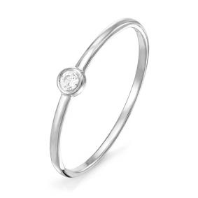 Кольцо из белого золота КЮЗ Del'ta D114592 с фианитом D114592 фото