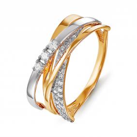 Золотое кольцо КЮЗ Del'ta D114602 с фианитом D114602 фото